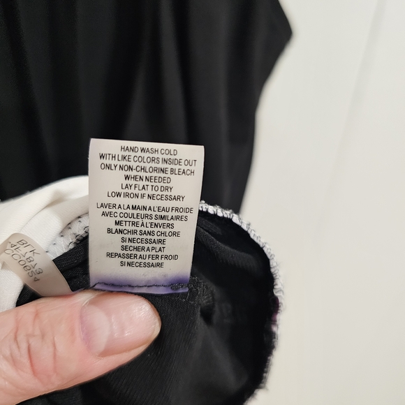 Calvin Klein Colorblock Halter Top Black & White Faux Leather Trim Sz. L - Picture 5 of 11